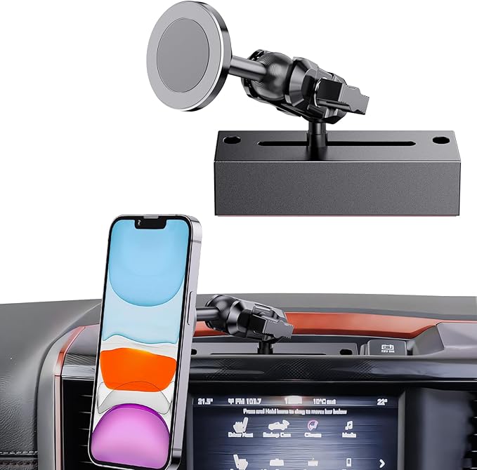 Metal Magnetic Phone Mount for 2019+ RAM 1500/2500/3500 & 2019+ TXR, OEM Holes Screws Install Super Stable for Off Road Bumpy Road Dodge 1500 Phone Holder Cool Ram Accessory