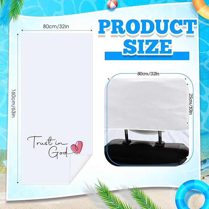 2 Pack Car Seat Towel Covers with Storage Bag 63 x 32 Inch Athletic Running Towel Seat Sweat Washable Non Slip Cover Gift for Car Outdoor Sport Activities (Trust in God)