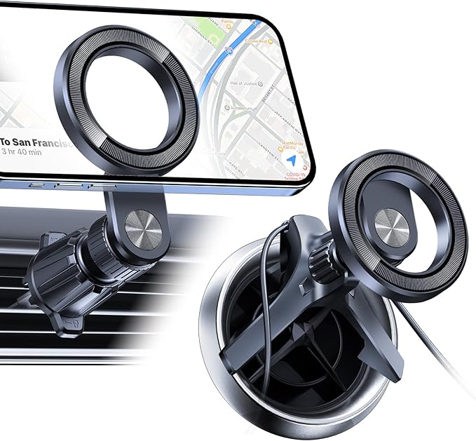 OQTIQ for MagSafe Car Mount, 360° Adjustable 17 N52 Strong Magnets, Air Vent Phone Mount Compatible with iPhone 12-17 Series and Phones with MagSafe Case