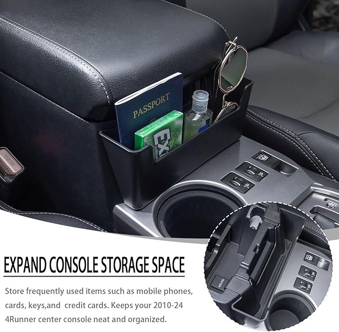 JDMCAR Center Console Organizer Compatible with Toyota 4Runner Accessories 2010-2024 Hanging Armrest Box Storage Tray Interior Accessories