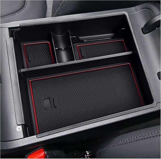 SXCY 2024 Tucson Limited Center Console Organizer Tray for 2022-2024 Hyundai Tucson NX4 Limited / 2023 Santa Cruz Accessories Armrest Console Box Storage (Red)
