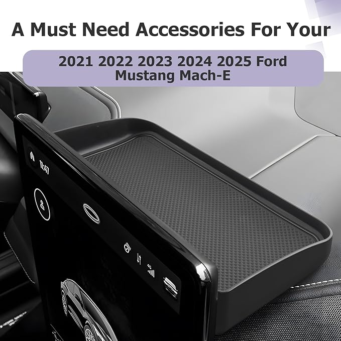 LUWU 2026 Mustang Mach E Dashboard Storage Tray Compatible with Ford Mustang Mach E 2021-2026 Accessories Center Console Display Box Hidden Organizer Tray Behind Screen (Only Fit for 15.5inch Screen)