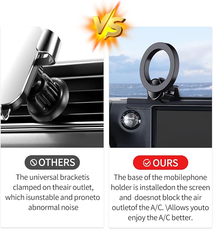 Car Phone Holder for 2024 2025 2026 Lexus GX Accessories 14-Inch Screen Fixed Clip, 360° Rotation Phone Mount Compatible with MagSafe,Cell Phone Holder Does Not Affect Air Vent