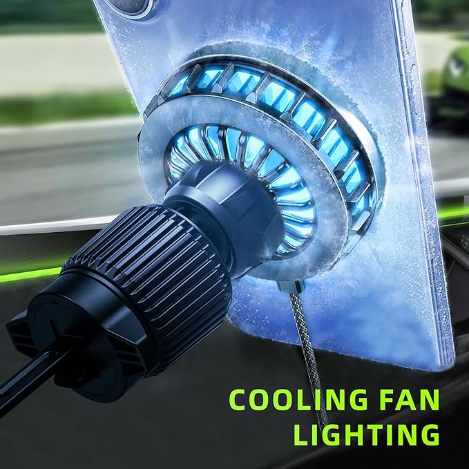 25W Qi2.2 Wireless Car Charger, Magnetic Phone Holder with RGB Light and Ice Cooling, Car Mount Charger 360°Rotation for Air Vent, Fast Charger for iPhone 17 Max Plus 16 15 14 13 12 Air Pro
