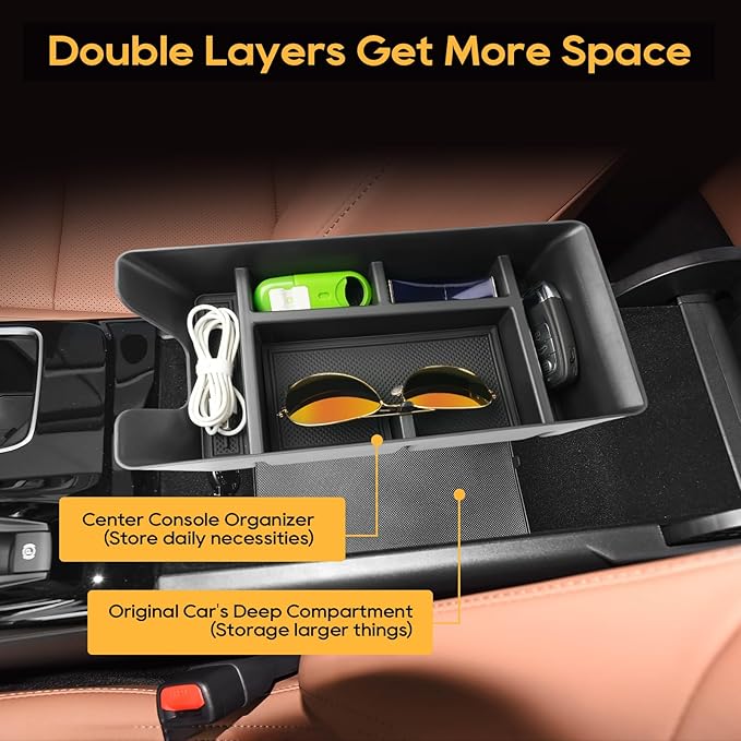 LFOTPP Center Console Organizer Tray for 2025-2026 Toyota Camry (XSE/XLE/SE/LE), ABS Armrest Storage Box Insert, Non-Slip Waterproof Car Accessories