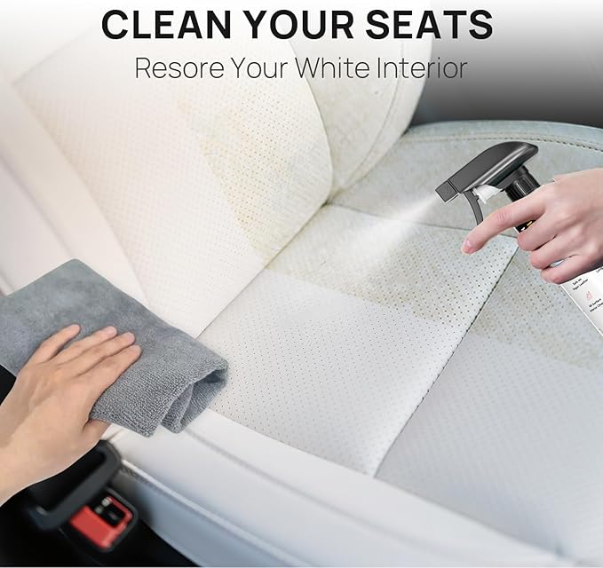 Tesla Interior Cleaner & Seat Stain Remover - Safe for White Vegan Leather - Car Detailing Kit for Model 3 Y S X Cybertruck - Cleans Dashboard, Console, Door & Upholstery Accessories