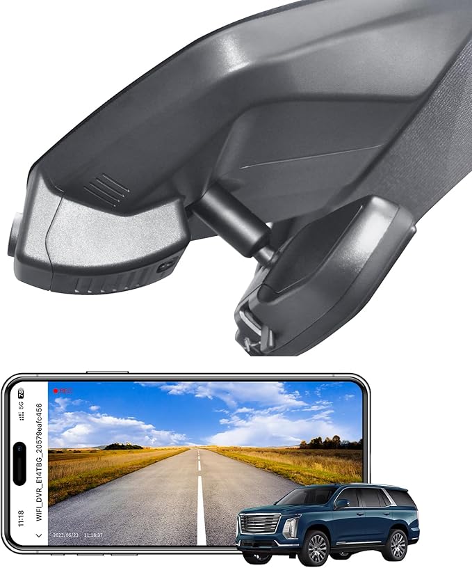 Mangoal 4K Dash Cam Custom fit for Cadillac Gen5 Escalade/Escalade ESV 2021-2026(Model A), Base Sport Premium Luxury Platinum V-Series, UHD 2160P Video, WiFi and App, Loop Recording, 64GB Card