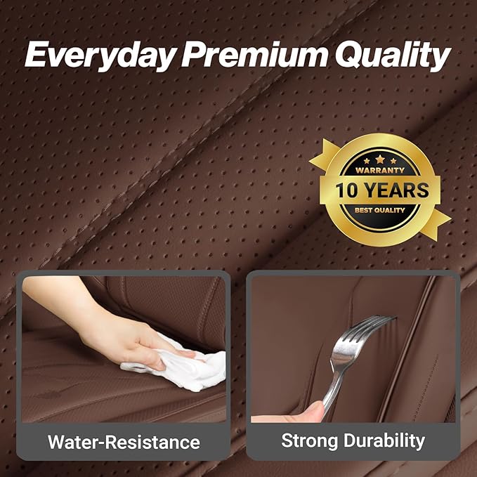 Coverland Custom Fit Car Seat Covers for SUV Compatible with [Buick Rainier, Chevy Trailblazer, Trailblazer EXT] Premium Waterproof Non-Slip Interior Seat Protector [Front Dark Brown - Size Chart A29]