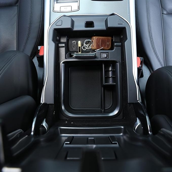 Center Console Armrest Storage Box Organizers Tray Compatible with Land Rover Range Rover Vogue Sport 2013-2017 Car Glove Interior Accessories(with Refrigerator)