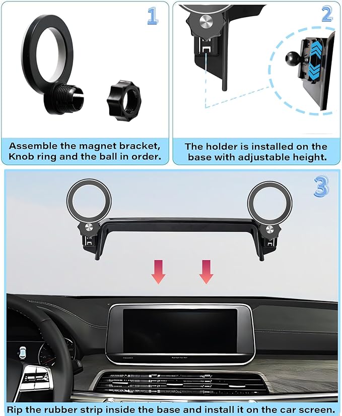 Car Phone Holder for KIA Telluride 2019 2020 2021 2022 Accessories Apply to 10.25 Inch Touch Screen Fixed Clip MagSafe Passenger Cell Phone Mount Handsfree 360° Rotation