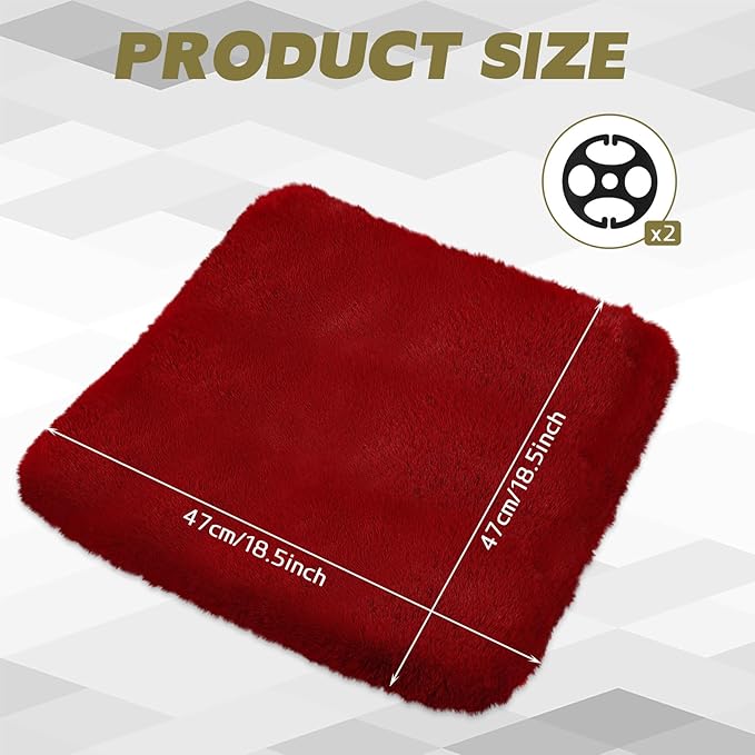 wuyaoyao Sheepskin Car Seat Cushion, Soft Comfort Fur Wool Car Seat Covers, Winter Warm Auto Front Seat Cushion Pad, Fuzzy Seat Bottom Protector Universal for Vehicle Office Chair (Wine Red)