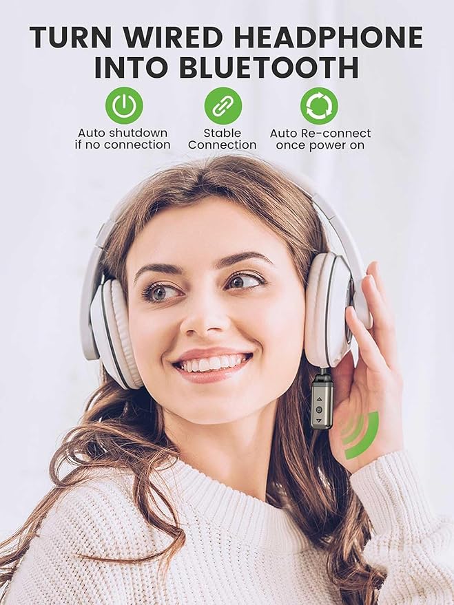 HVMLAK Air88 Bluetooth 5.4 Aux Adapter, 180° Swivel 3.5mm Jack Receiver for Car Home Stereo, Handsfree Calls, 12 Hours Battery, HiFi Sound, Solid Metal Case