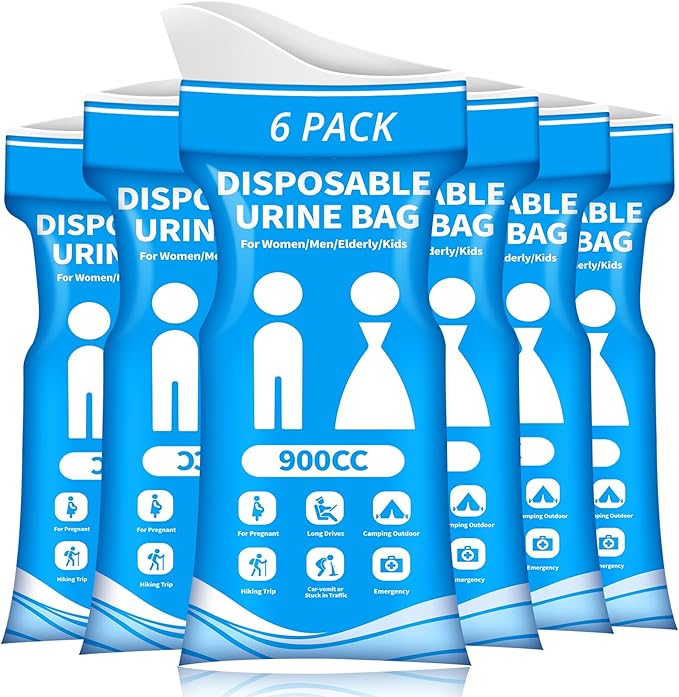 Disposable Urine Bag for Travel - 900ML Portable Pee Bags for Women Men 8/12/20/24/28 PCS Emergency Vomit Bags Urinal Toilet for Car Camping, Road Trip,Traffic Jam, Pregnant, Kid, Patient