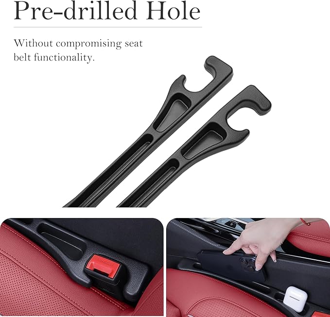 Car Seat Gap Filler 2-Pack, Universal Elastic Soft Foam Seat Gap Plug – Fills Gap Between Seat & Console, Drop-Proof Guard for Phones, Keys & Cards, Fits Cars, SUVs, Trucks & Sedans