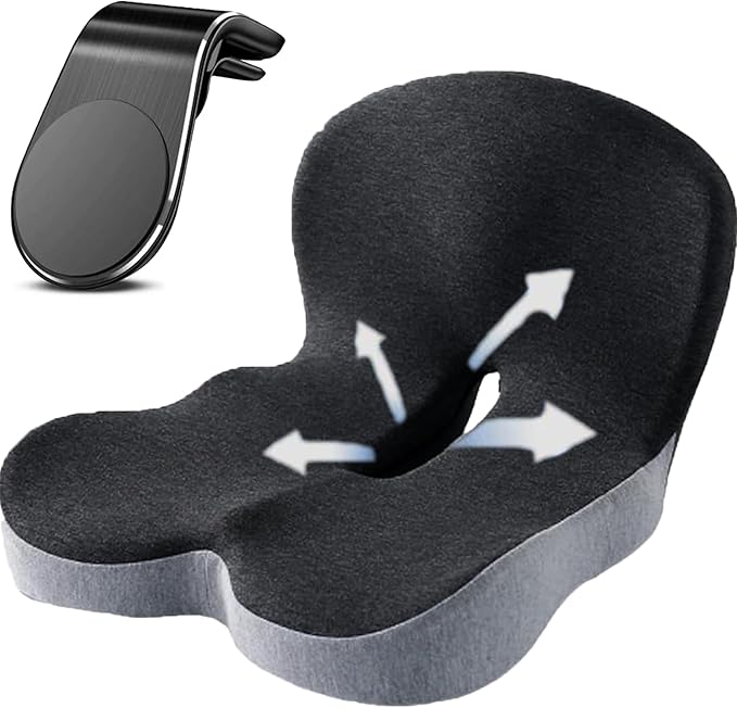 Back and Seat Cushion, Trucker Seat Cushions for Long Sitting, Car seat Cushion with Back Support, Seats Cushions for Lumbar Pain and Supporting The HIPS, Trucker Essentials (E)