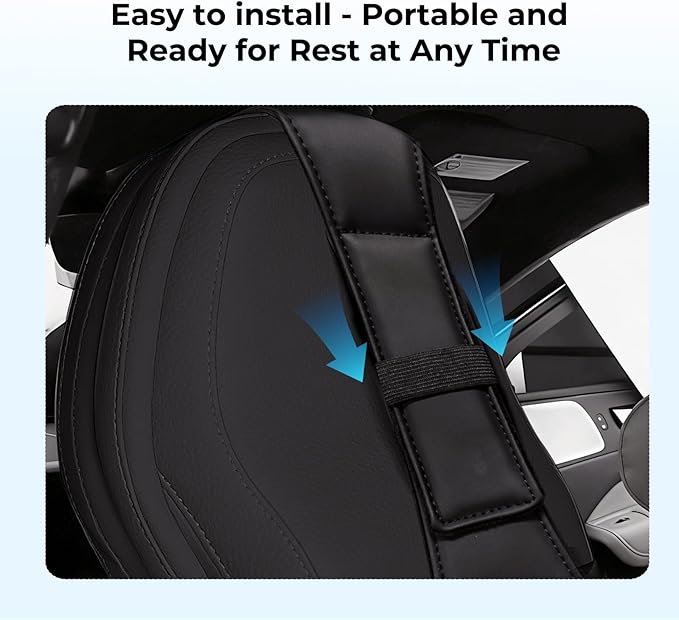 2 Packs Car Headrest Pillow for Volvo XC90 XC60 XC40 S60 S90 EX30 EX90 V60 V90 Interior Accessories, Soft & Breathable Head Support Cushion Car Front Seat Neck Pillow (Black)