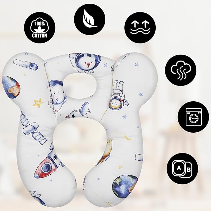 Baby Travel Pillow, Infant Kid's Cushion Soft and Skin Friendly for Car Seat, Pushchair and Stroller (Style N)