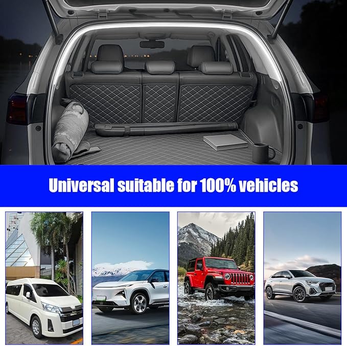 Car Trunk LED Strip Light, 6.56FT Silicone Flexible Cuttable Vehicle Trunk Cargo Ambient Lighting, Waterproof Bright Auto Trunk Interior Lamp Decoration, Universal for SUV RV Truck (White)