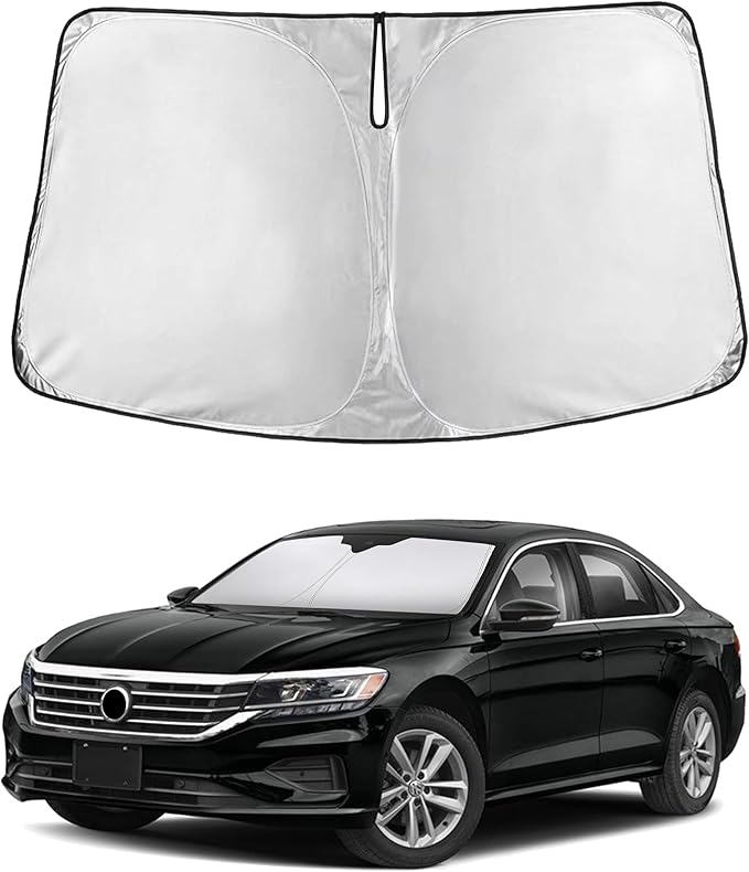 EcoNour Windshield Sunshade Compatible for Volkswagen VW Passat 2012-2020 2021 2022, Sun Visor for Front Windshield & Window Sun Shade Cover, UV Heat Blocker & Protector, Car Accessories