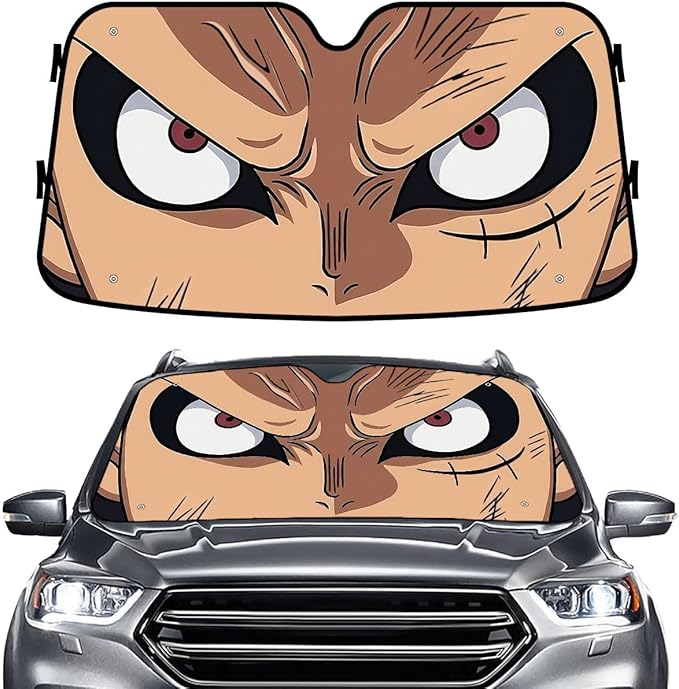 GENANY Magic Power Fruit Windshield Sun Shade for Car SUV Truck (55x30 Inches), Front Window Visor for Windows, Protector Blocks UV