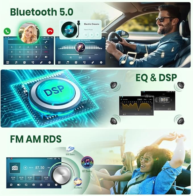 Doreon (4GB+64GB ROM) Car Stereo for Jeep Wrangler JK 2007-2018 Compass Grand Cherokee Dodge Ram 1500, 10.1" Android 15 Radio with Wireless CarPlay Android Auto WiFi GPS BT FM AM SWC Backup Camera