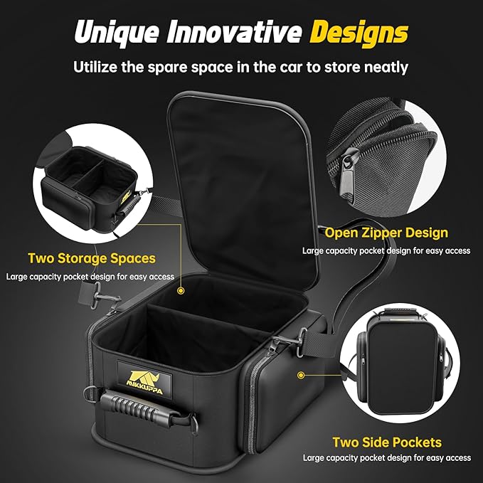MIKKUPPA Under Seat Storage - Compatible with 2007-2024 Jeep Wrangler JK JL JLU Sports Rubicon Gladiator JT - Portable Rear Under Seat Storage Organizer Tool Kit