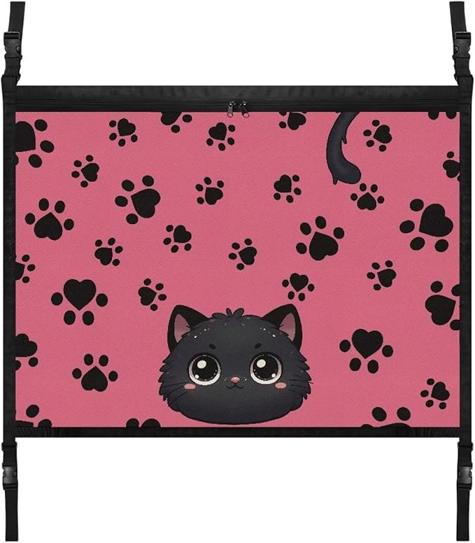Generic Cat Paw Car Ceiling Cargo Net 31.69"x24.02" Car Roof Storage Organizer,Adjustable Strengthen Load-Bearing Straps,Road Trip Accessories for Car,SUV,MPV Camping Essentials