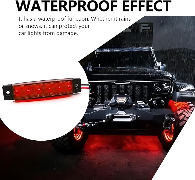10Pcs LED Rock Lights Underglow Wheel Fender, Multi-Color Wheel Well Lights Waterproof Under Glow Kit for Car Truck SUV Golf Cart Wrangler ATV UTV Offroad - Fender Lighting (Red)