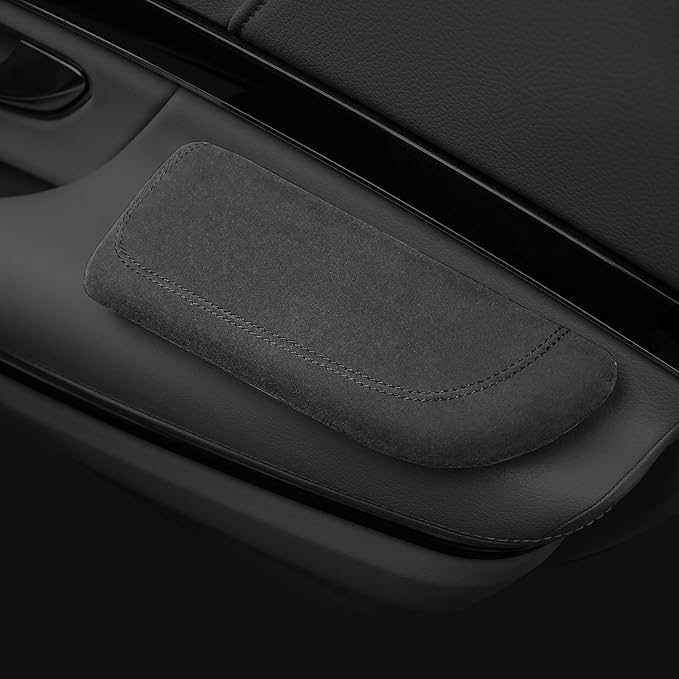 Italian Alcantara Style Fur Car Elbow Rest Pad - Universal Armrest & Knee Cushion - Thigh Support Comfort Pillow