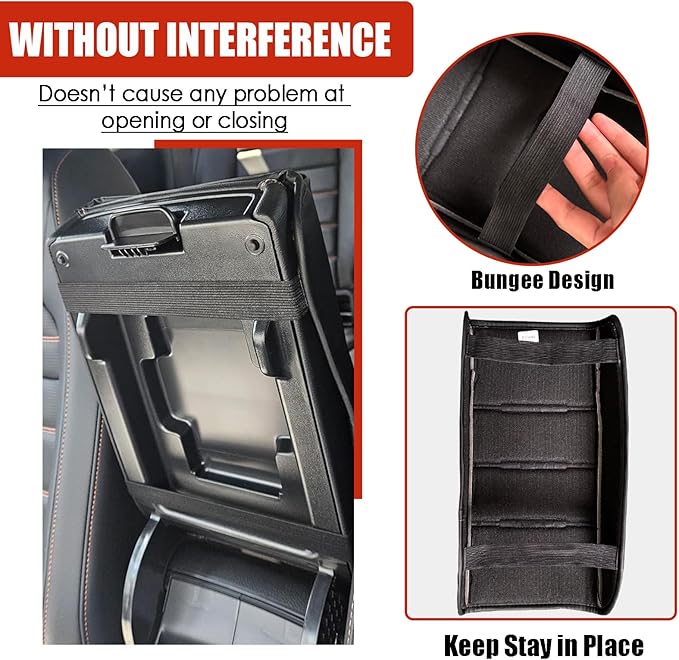 for Honda CRV 2026 2025 2024 2023 Center Console Cover - Vegan Leather Armrest Protector for Honda CR-V LX EX Sport Hybrid EX-L Sport Touring Hybrid Accessories 2023 2024 2025（Black Stitches）
