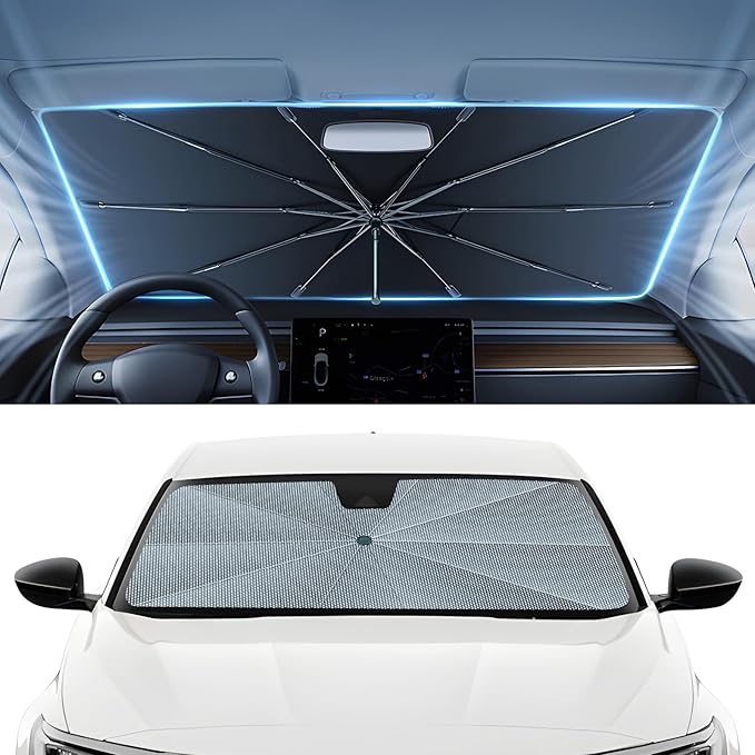 Autorder Windshield Sun Shade Umbrella for 2018-2022 Honda Accord Accessories,Upgraded Ice Crystal Material,Easy Setup Umbrella Sunshade for Car Windshield,100% Sun Blocking