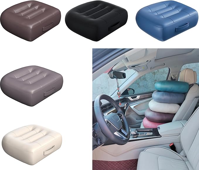 seat Cushions for Office Chairs/with Carry Handle Adult Booster Seat Cushion Imitation PU Breathable Fabric Effectively Increase The Field of View by 12cm/4.7in/Extra Thick Large Seat Cushion/Brown