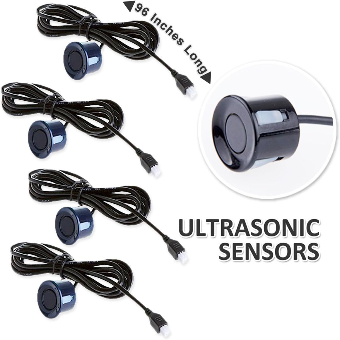 ZONETECh New 4 Parking Sensors LED Display Car Reverse Backup Radar System