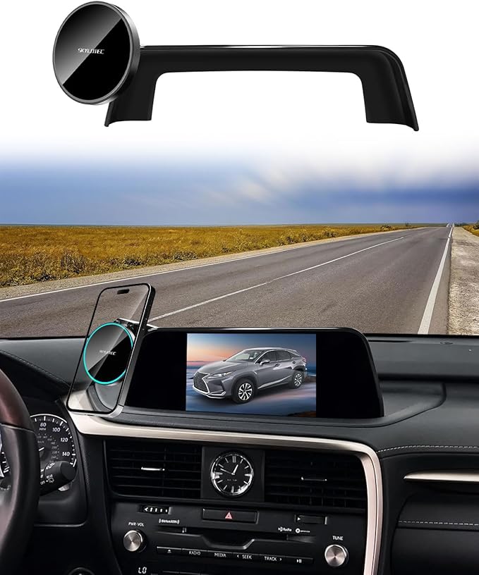 Phone Holder for Lexus RX350 RX350L RX450h RX450hL 2020-2022 Accessories 8-Inch Screen, Car Magnetic Phone Mount for MagSafe, Strong Magnets Fast Wireless Charger Phone Base(Not Fit 12.3-Inch)