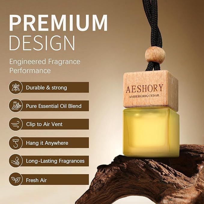 Aeshory Car Air Freshener Hanging - 3-Pack, Hotel Collection Car fresheners long lasting, Inspired by Ritz-C Hotels, Baccarat, W Hotels.Car Air Freshener for Women and Men,0.27 FL OZ/8ML
