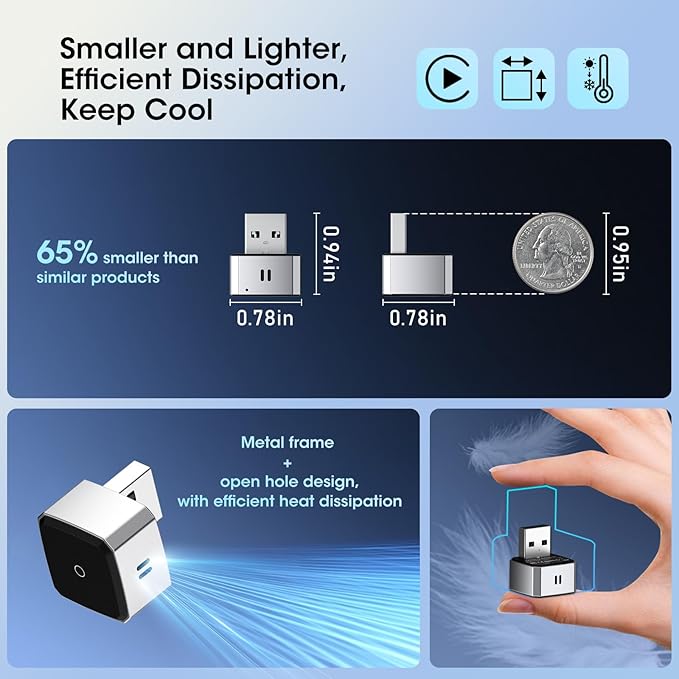 Wireless Carplay Adapter for iPhone, Convert Wired to Apple Carplay Wireless Adapter, Mini Size, Plug and Play, Connection Stable No Delay Car Play for Audi Specific Models