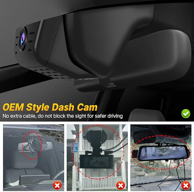Front 4K +Rear 1080P Dash Cam for Honda CRV 2023 2024 2025 2026 Sport Touring EX EX-L Hybrid (Gen6), Dual Dashcam for CR-V, OEM Look, WiFi & APP, G-Sensor, Parking Monitor, 128GB Card-Black
