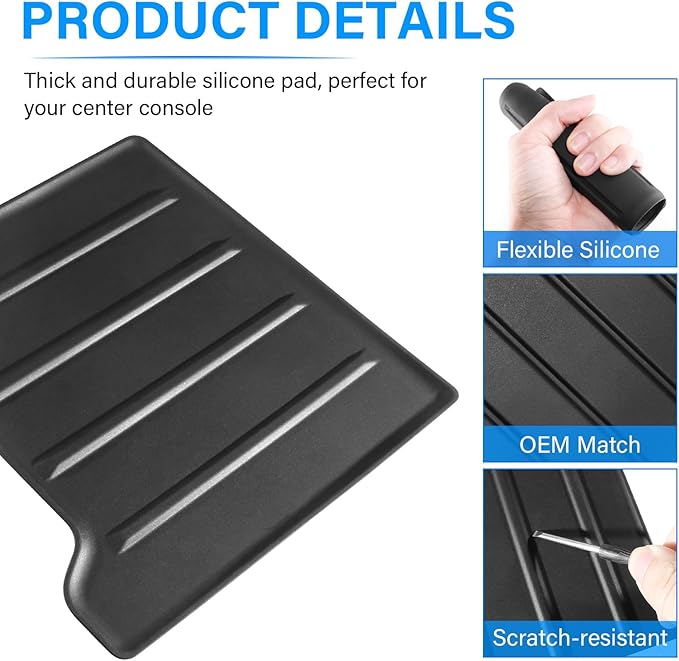Center Console Tray Liner for 2022-2025 2026 Toyota Tundra Accessories (Only fits Platinum, 1794, TRD PRO, Capstone) & 2023-2025 2026 Sequoia Console Organizer Liner Anti-Slip Silicone Mat Pad 2 Pcs