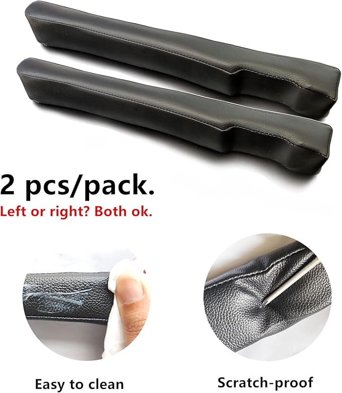 Leather Seat Gap Filler, No Drop Seat Guard Universal for Car SUV, Truck to Fill The Gap Between Seat and Console Black Crevice Plug Drop Blocker Stopper Catcher 2 Pack LB