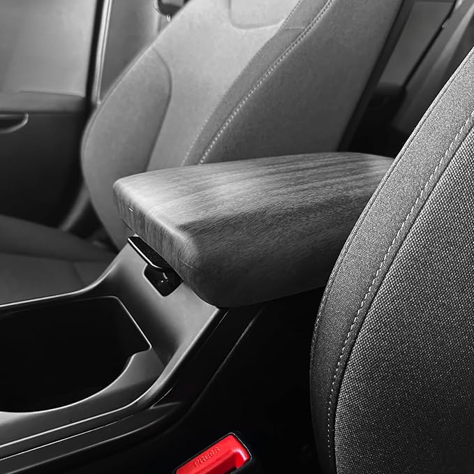 ABS Car Central Console Armrest Cover Armrest Cushion Cover Center Console Box Pad Compatible with Kia K4 2025-2026 Accessories (Wood Grain Style)