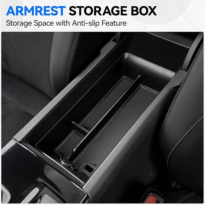 ELECFRESH 4PCS Center Console Organizer Tray for 2025 2026 Toyota Camry Accessories, Armrest Storage Box, Cup Holder, Wireless Charging Mat for Toyota Camry