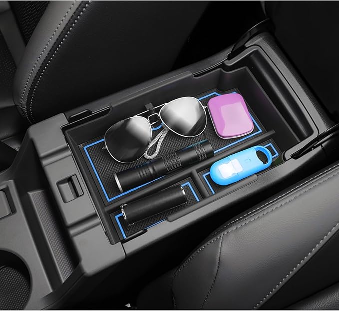 LUWU Center Console Organizer Compatible with Subaru Crosstrek & Impreza 2024-2026 Accessories Armrest Console Secondary Storage Box Insert Tray ABS Material with Coin Holder Blue