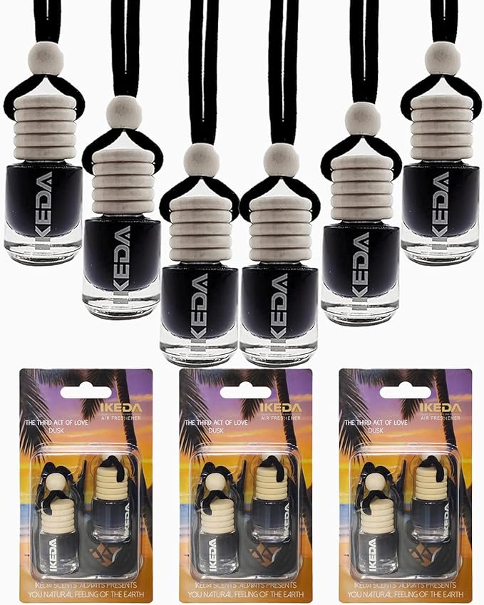 Car Air Freshener 4ml Car Scents | 6pcs 45-Days Keep Fragrance | Automotive Hanging Diffuser Bottles | Remove Auto Odor Long-Lasting Fresh Air for Home Deodorize (Dusk, 6pcs)