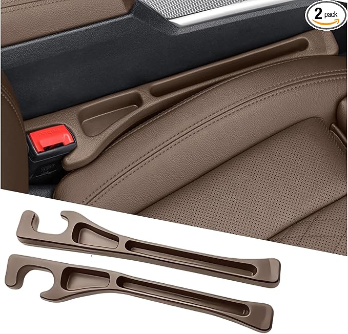 EnzeroTools Car Seat Gap Filler, 2-Pack No-Drop Seat Side Gap Seam Filler Organizer with Phone Holder, Universal Fit Fill The Gap Between Seat & Console, Perfect for Car, SUV, Truck