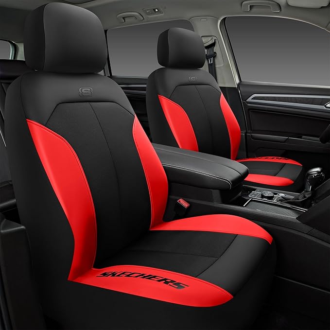 Skechers Car Seat Covers,GOGA Mat Oxford Cloth Seat Covers,Waterproof Car Seat Covers Front Seats,Automotive Universal Fit Seat Cover for Most Cars, Suvs, Trucks,Red