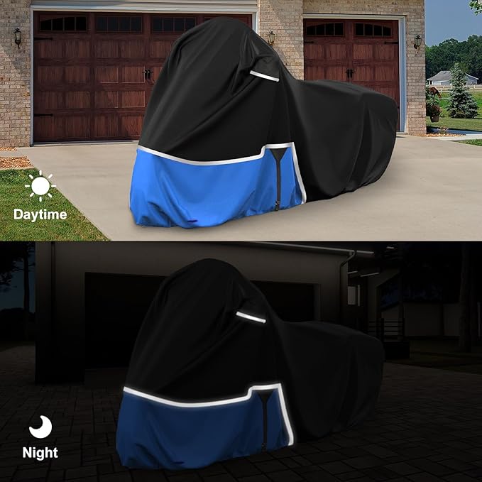 Waterproof Motorcycle Cover Replace for Indian Chieftain/Challenger, 420D Oxford Cloth Customized Motorcycle Cover for Snow Rain Dust Protection