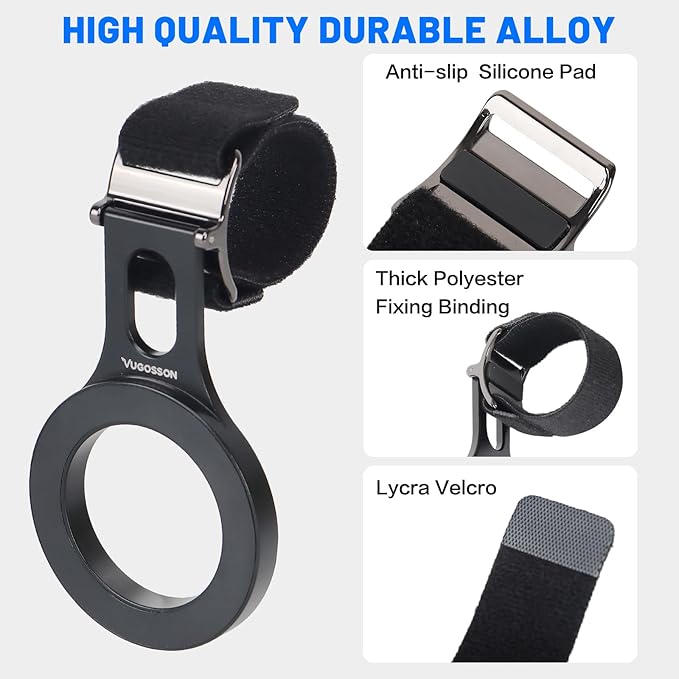 Magnetic Phone Holder for Car, Steering Wheel Phone Holder [Strong Magnet], for MagSafe, Adjustable Strap Compatible with Gym Equipment, Stroller, Shopping Cart, All Phone(Magnetic Ring Included)