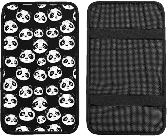 Animal Panda Car Center Console Armrest Cover Cute Black White Arm Rest Pad Anti-Scratch Cars Center Console Cushion Car Decor Accessories