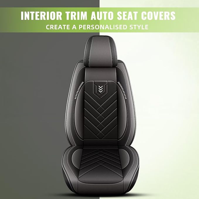 AOMSAZTO Car Seat Covers Fit for Cadillac CT4 2020-2026 Front Seat Cover Waterproof Faux Leather Automotive Auto Interior Protector Cushion (2 Seats,Grey)