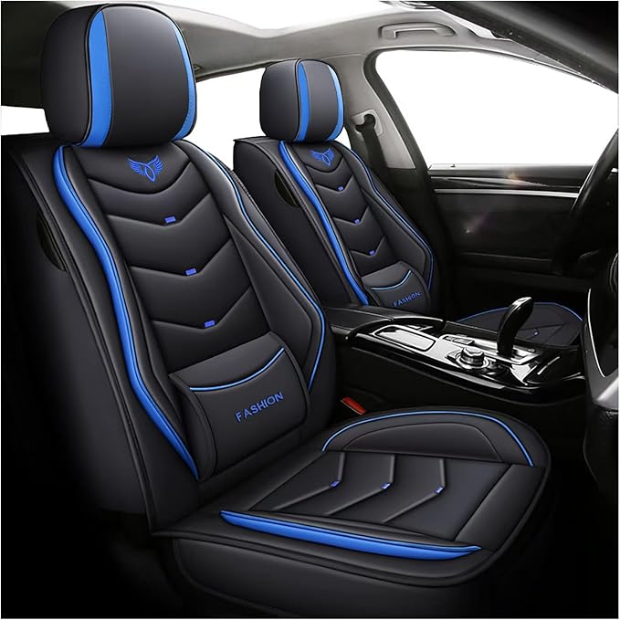 Car Seat Covers Full Set,Automotive seat Covers for Cars,Waterproof Leather seat Covers with Fixed Lumbar Support,Universal Fit for Most Cars,SUV,Trucks and Sedans